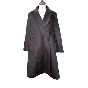 Frances Hart Wool and Angora Hair Black‎ Maternity Coat Size XS